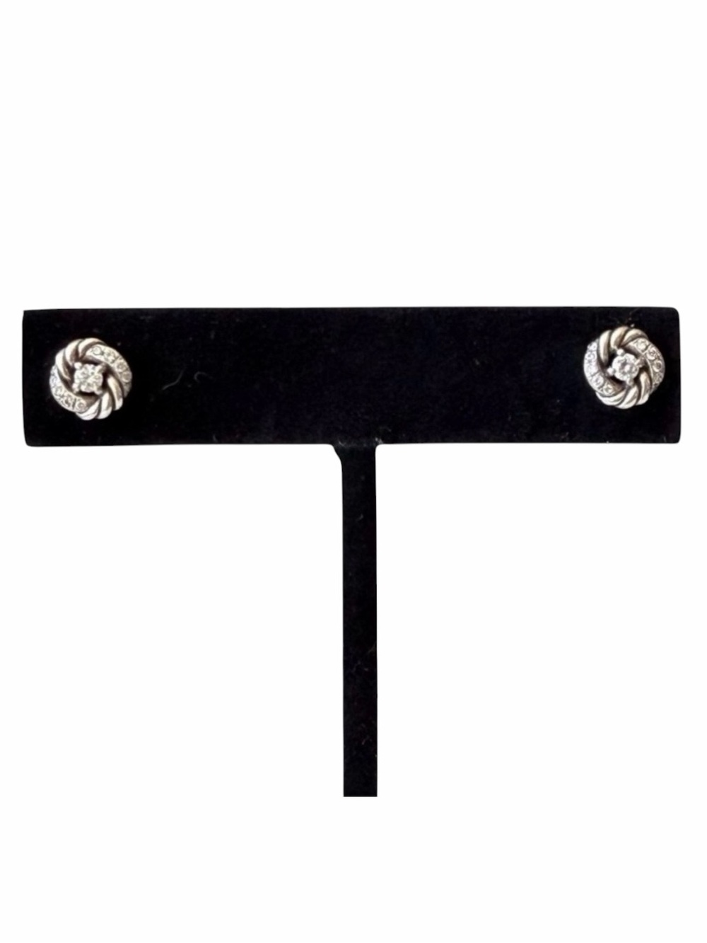 David Yurman Petite Pavé Infinity Diamond Stud Earrings Sterling Silver